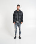 Alaskan Wool Check Overshirt #grigio