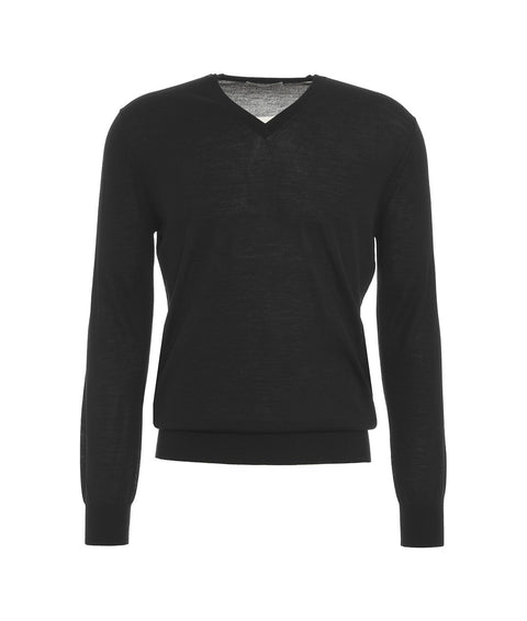 Pullover rasato in merino #nero