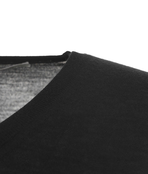 Pullover rasato in merino #nero