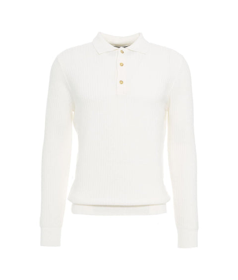 Maglione con collo a polo #bianco