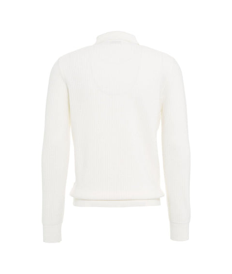 Maglione con collo a polo #bianco