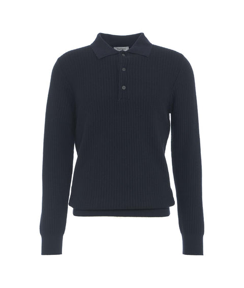 Maglione con collo a polo #blu