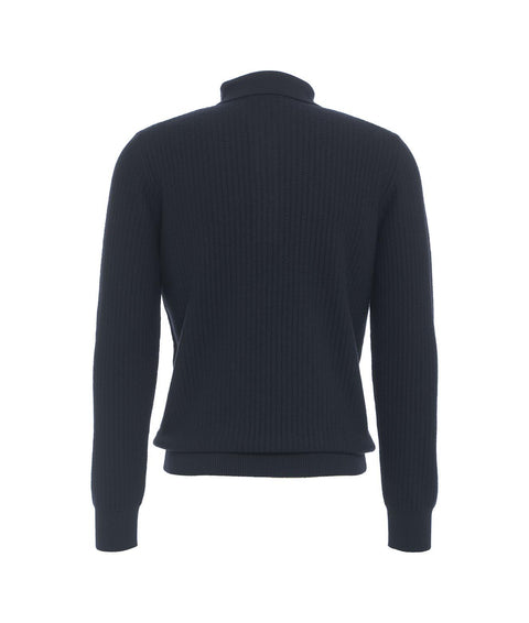 Maglione con collo a polo #blu