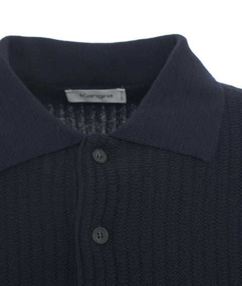 Maglione con collo a polo #blu