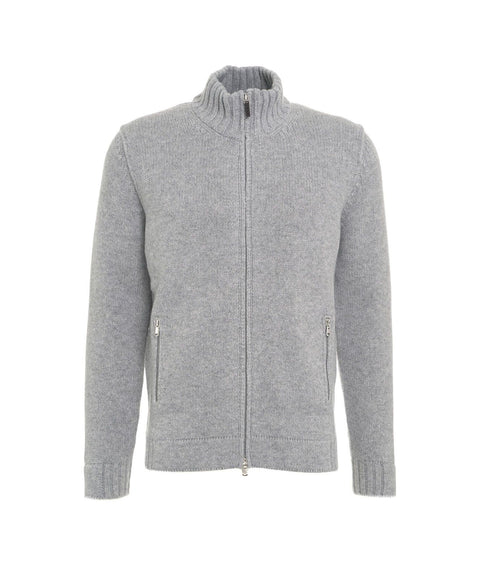 Maglione con zip #grigio