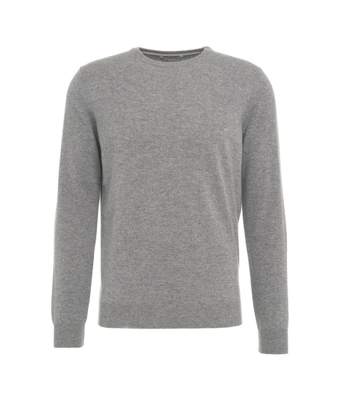 Maglione in cachemir con patch #grigio