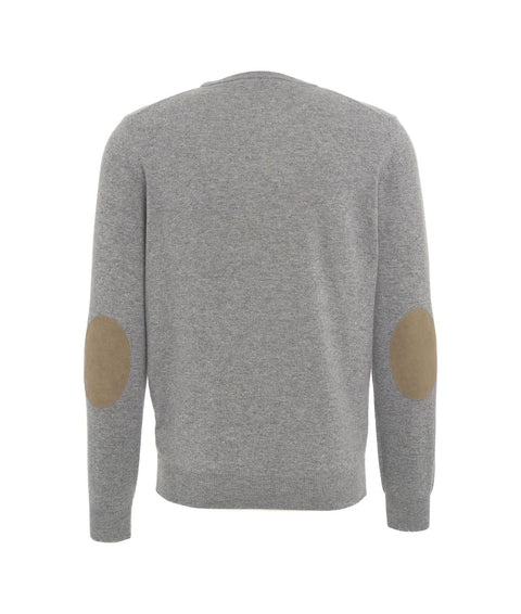 Maglione in cachemir con patch #grigio