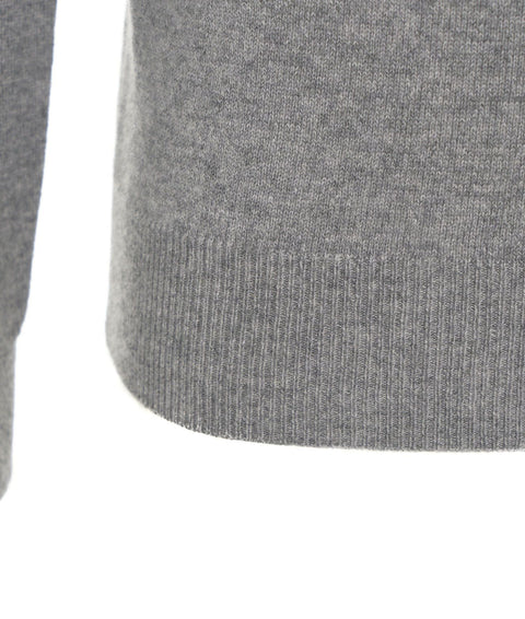 Maglione in cachemir con patch #grigio