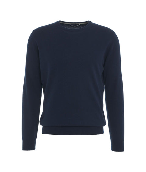 Maglione in cachemir con patch #blu