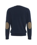 Maglione in cachemir con patch #blu