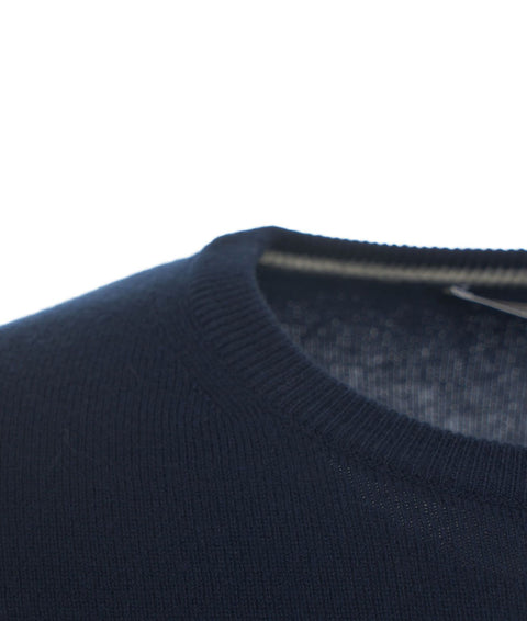 Maglione in cachemir con patch #blu