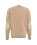 Maglione in cachemir con patch #marrone