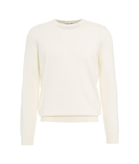 Maglione in cachemir con patch #bianco