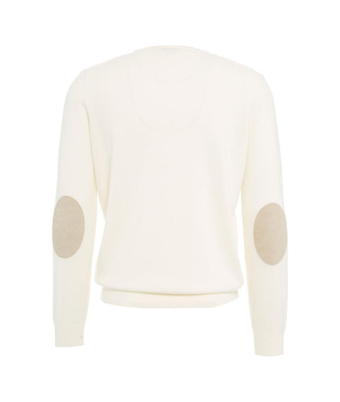 Maglione in cachemir con patch #bianco