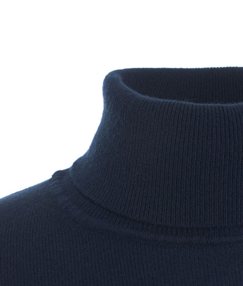 Maglione dolcevita in cashmere #blu