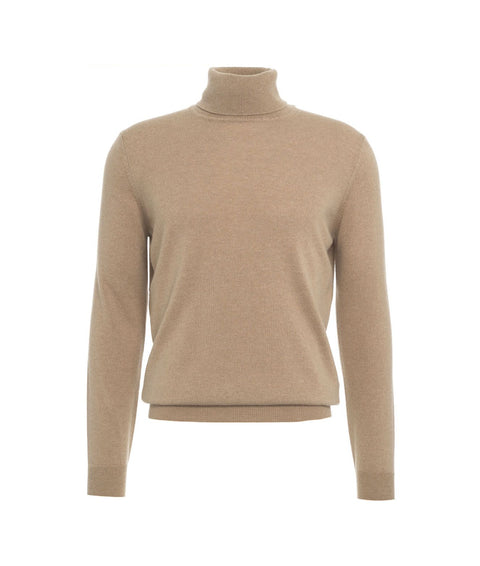 Maglione dolcevita in cashmere #beige