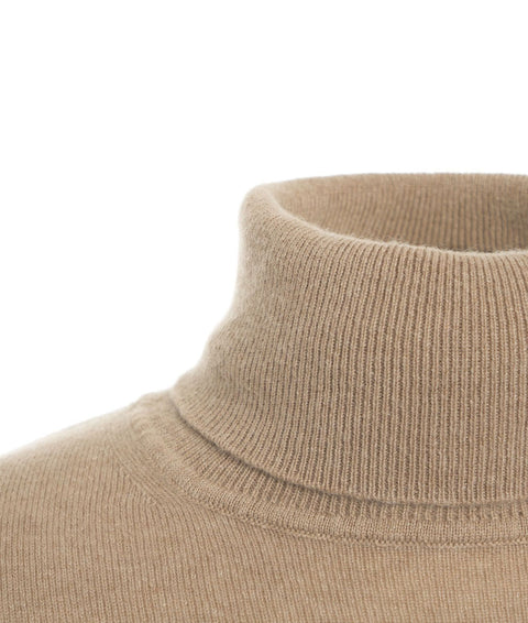 Maglione dolcevita in cashmere #beige