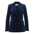 Blazer doppiopetto in velluto #blu