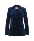 Blazer doppiopetto in velluto #blu