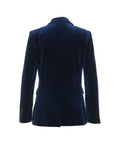 Blazer doppiopetto in velluto #blu