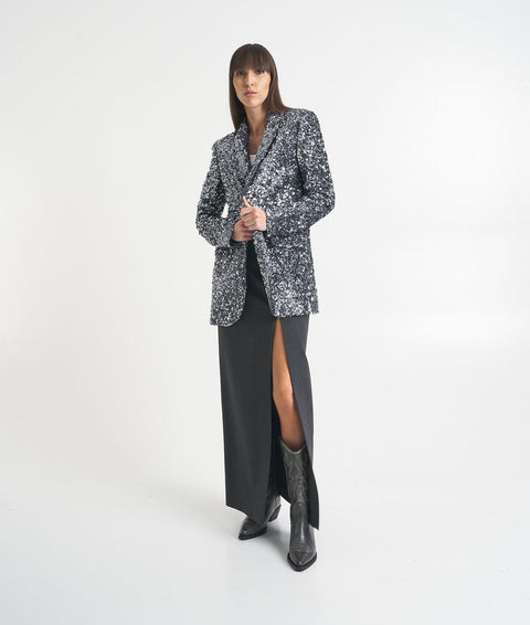 Blazer di paillettes #argento