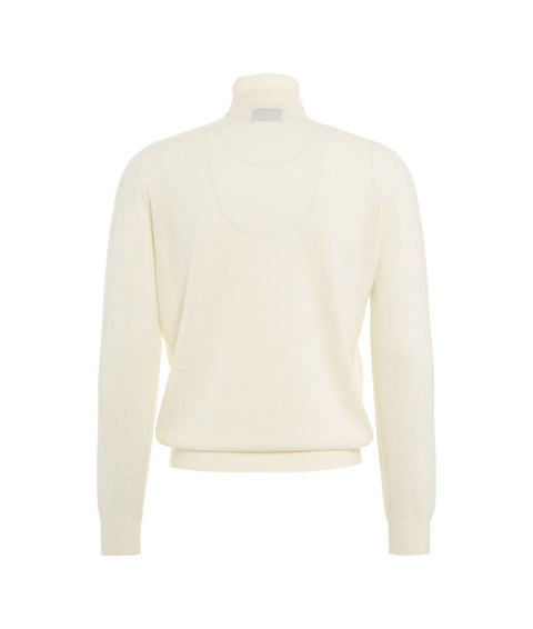 Maglia dolcevita in lana merino #bianco