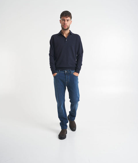 Maglia in misto merino-cashmere #blu