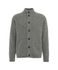 Cardigan lavorato a maglia in misto alpaca con collo alto #grigio