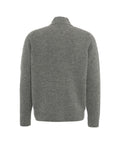 Cardigan lavorato a maglia in misto alpaca con collo alto #grigio