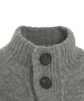 Cardigan lavorato a maglia in misto alpaca con collo alto #grigio