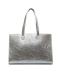 Shopper in similpelle #argento