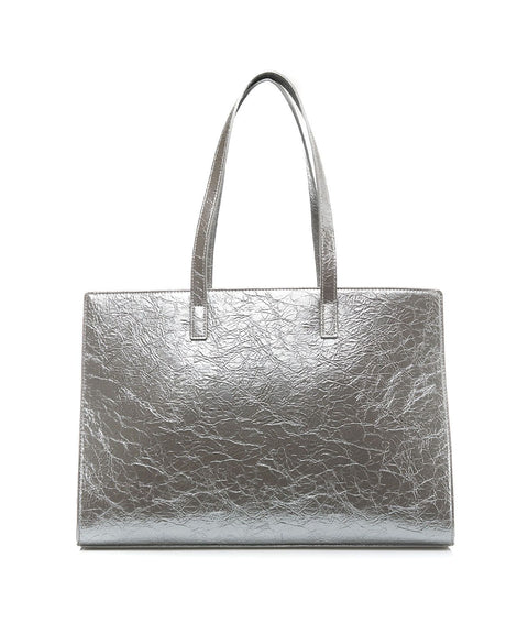 Shopper in similpelle #argento