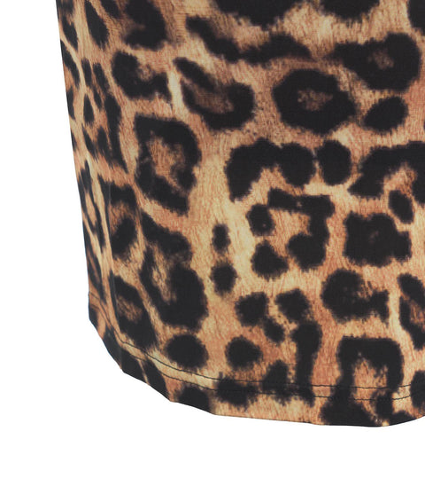 Midi abito con stampa animalier #marrone