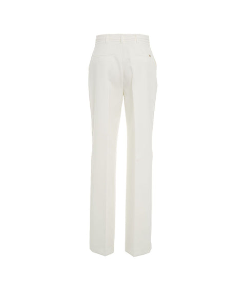 Pantalone chino straight in twill #bianco