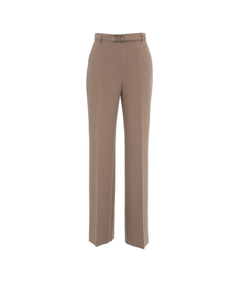 Pantalone chino straight in twill #marrone