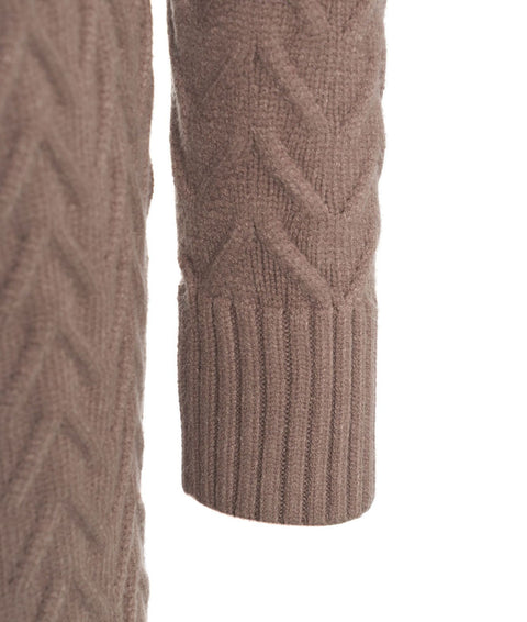 Cardigan lungo con pelliccia sintetica #marrone