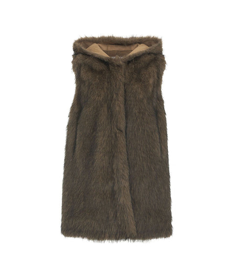 Gilet in pelliccia ecologica #marrone