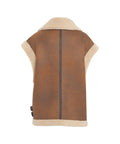 Gilet in ecopelle con teddy #marrone