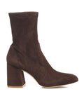 Stretch bootie 'Flareblock' #marrone