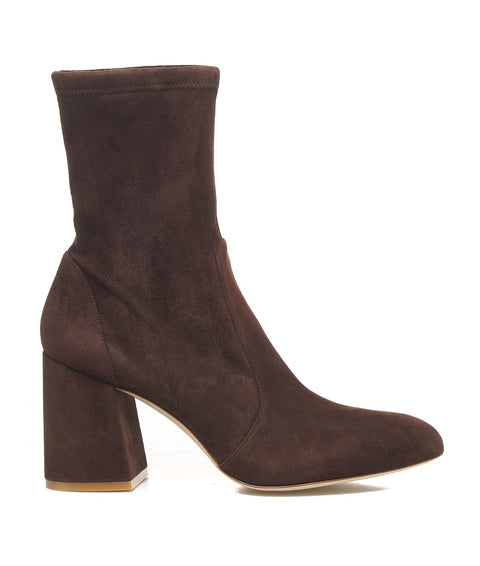 Stretch bootie 'Flareblock' #marrone