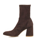 Stretch bootie 'Flareblock' #marrone