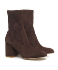 Stretch bootie 'Flareblock' #marrone