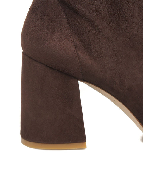 Stretch bootie 'Flareblock' #marrone