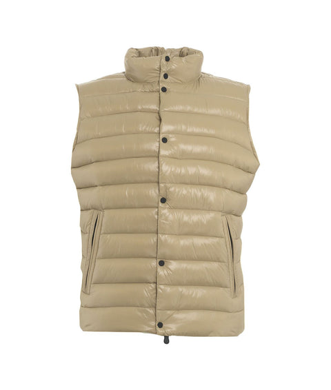 Gilet trapuntato in eco piuma #beige