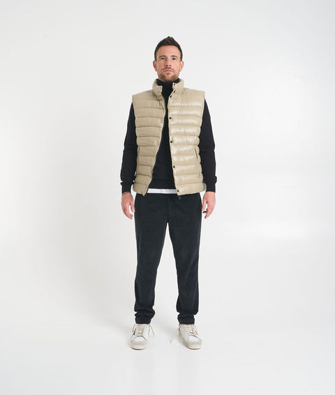 Gilet trapuntato in eco piuma #beige