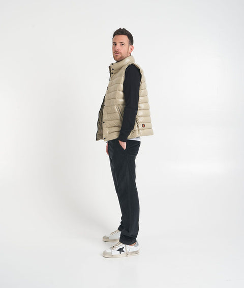 Gilet trapuntato in eco piuma #beige