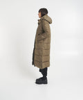 Cappotto 'Colette' in eco piuma #oliva