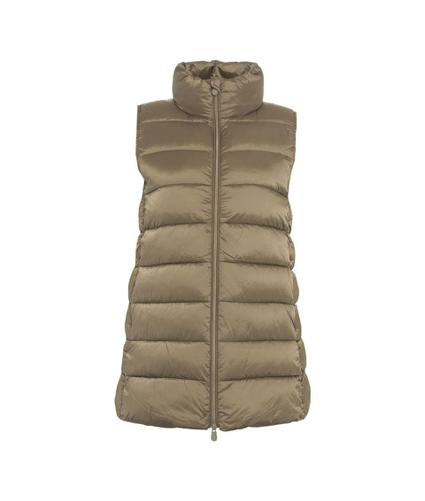 Gilet trapuntato in piuma eco 'Iris' #oliva