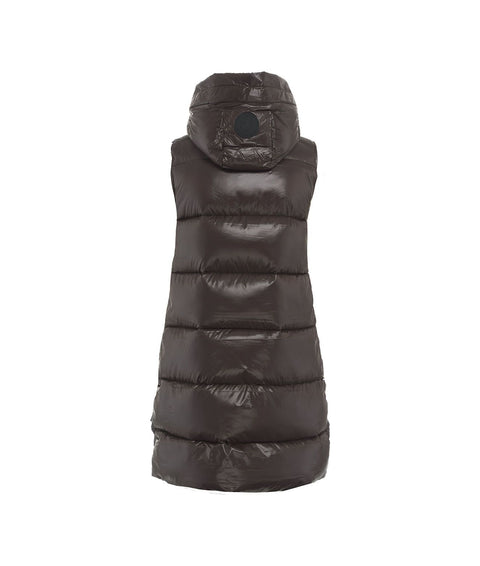 Gilet trapuntato in piuma d'oca #marrone