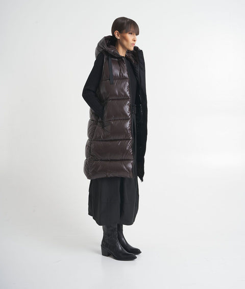 Gilet trapuntato in piuma d'oca #marrone